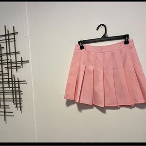 Y2K Style Pink Pleated Skirt
